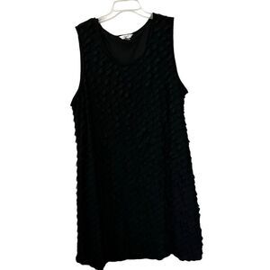 CJ Banks Black Sleeveless Dress Ruffle Party SZ 3X